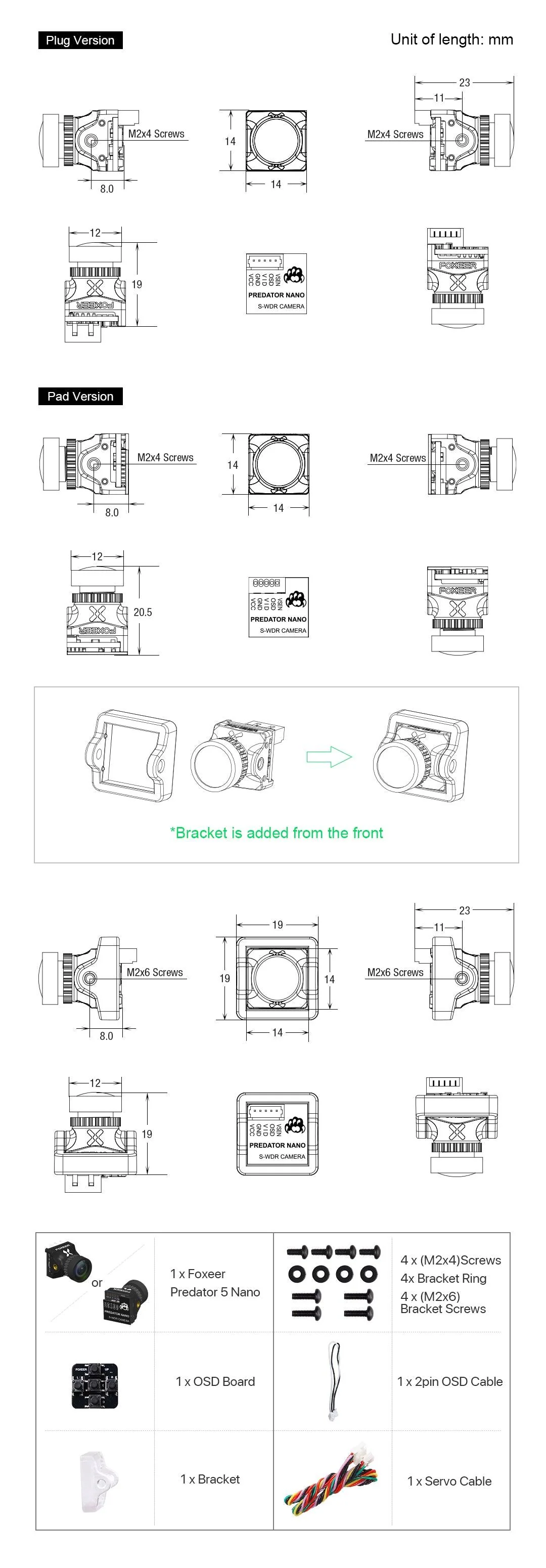 Foxeer Predator 5 Nano Racing Camera 4ms Latency w/ 1000TVL 1.7mm Lens - Choose Version / Color - Image 7