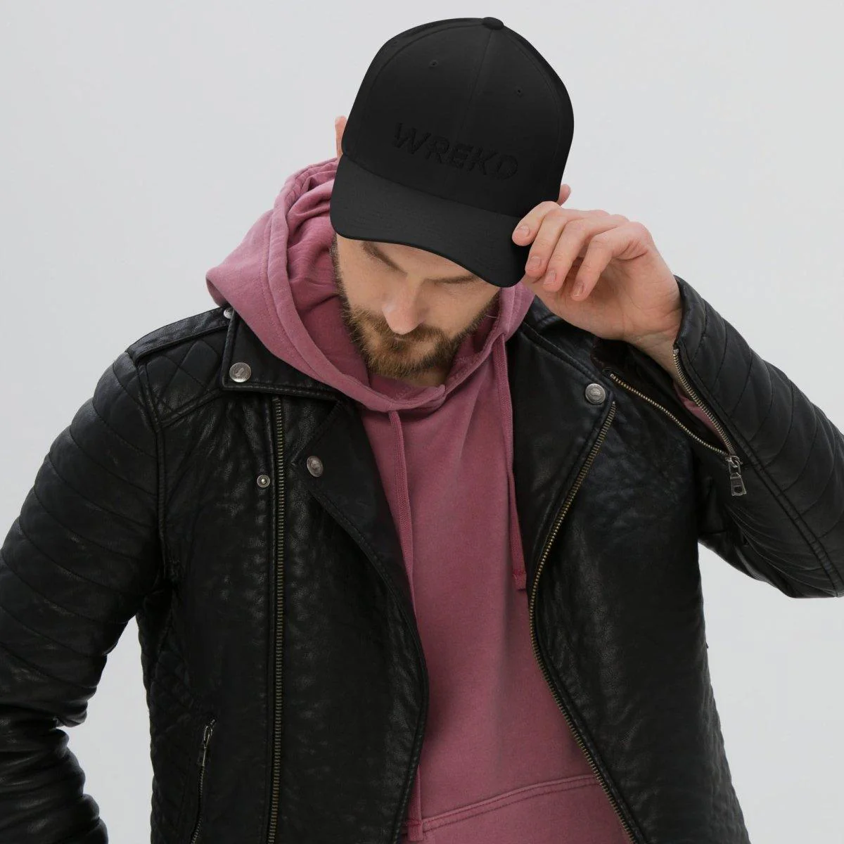 WREKD Black on Black 3D Embroidered Structured Twill Cap - Image 7