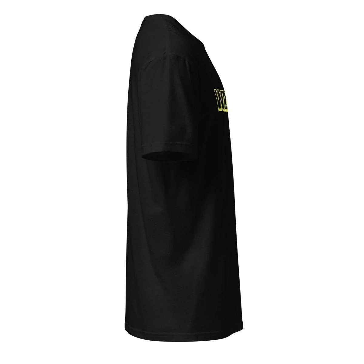 WREKD Yellow on Black Short-Sleeve Unisex Logo Tee - Image 3